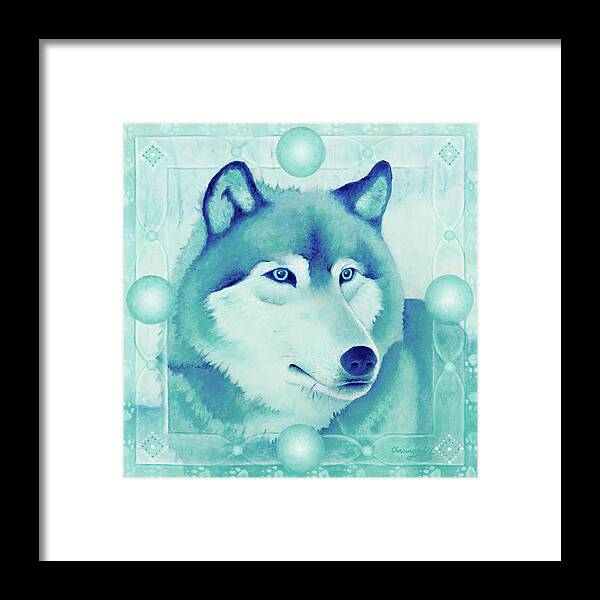 Native American Framed Print featuring the painting Chasing Wolf by Kevin Chasing Wolf Hutchins