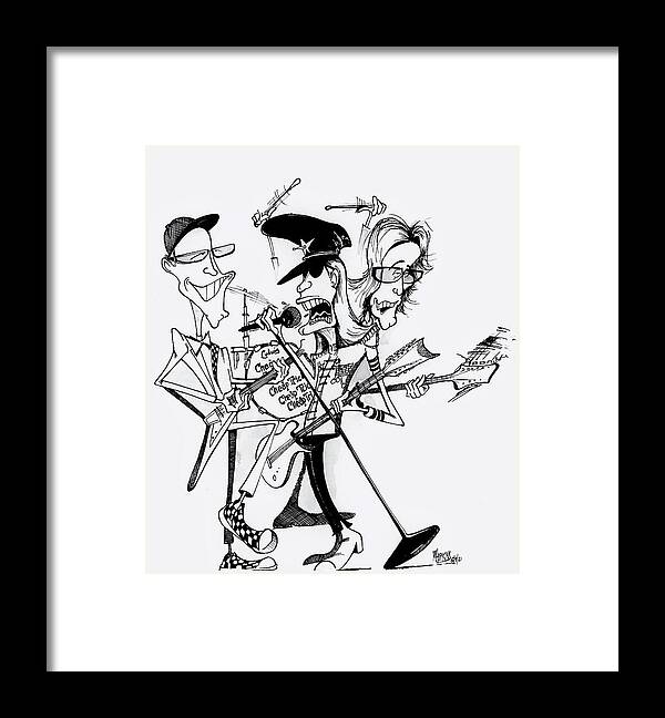 Cheap Framed Print featuring the drawing Cheap Trick by Michael Hopkins