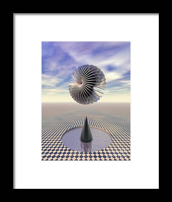 Gravity Framed Print featuring the digital art Checkers Landscape by Phil Perkins