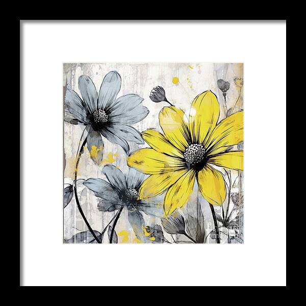 Daisy Flowers Framed Print featuring the painting Cheeful Daisies by Tina LeCour