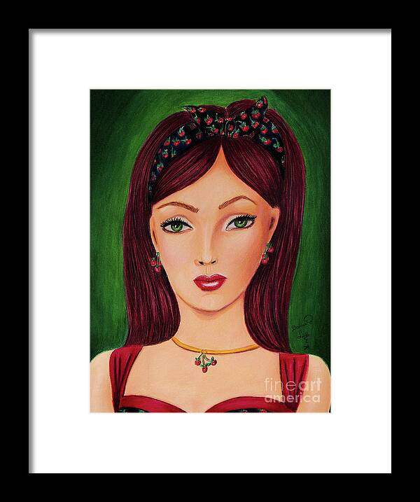 Fine Art Framed Print featuring the painting Cherry Baby by Dorothy Lee