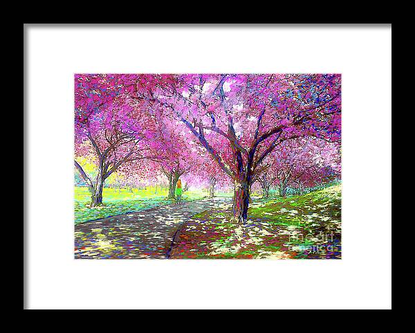 Landscape Framed Print featuring the painting Cherry Blossom by Jane Small
