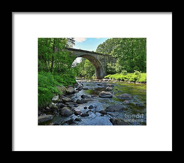 Keene Framed Print featuring the photograph Cheshire Stone Arch Railroad Bridge by Steve Brown