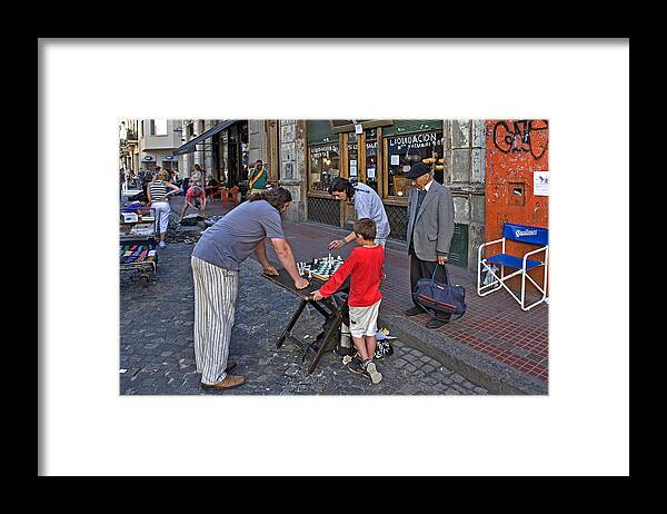 Recreational Pursuit Framed Print featuring the photograph Chess players in San Telmo by Photograph by Bernd Zillich