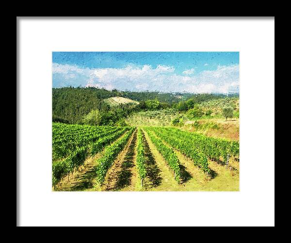 Tuscany Framed Print featuring the painting Chianti, Tuscany - 05 by AM FineArtPrints