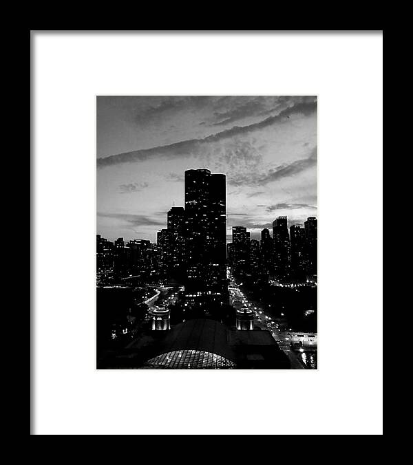 Chicago Framed Print featuring the photograph Chicago at Dusk BW by Lee Darnell