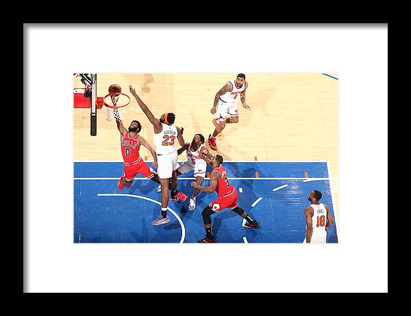 Coby White Framed Print featuring the photograph Chicago Bulls v New York Knicks by Nathaniel S. Butler