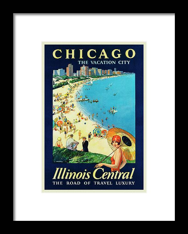 Chicago Framed Print featuring the photograph Chicago Illinois Vintage Retro Travel Poster by Carol Japp