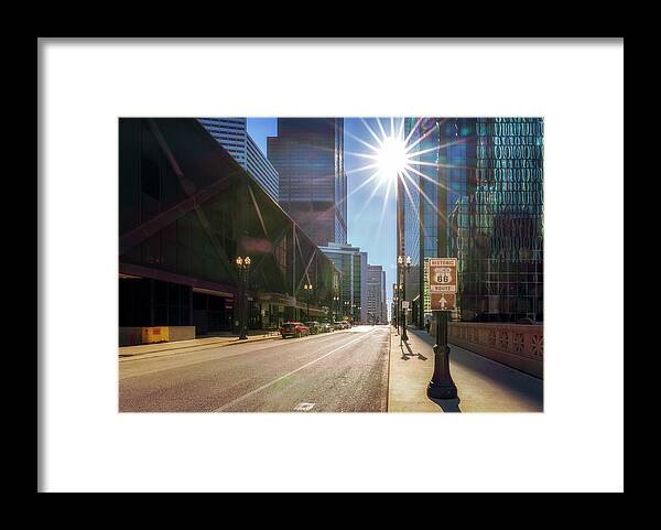 Route 66 Framed Print featuring the photograph Chicago Route 66 - Jackson Boulevard by Susan Rissi Tregoning