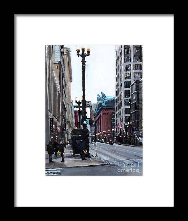 Chicago Framed Print featuring the painting Chicago Street by Deb Putnam