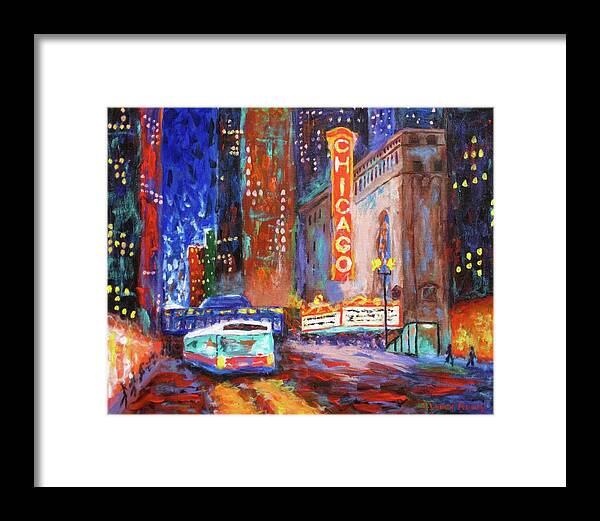 Chicago Framed Print featuring the painting Chicago Theater on State Street by J Loren Reedy