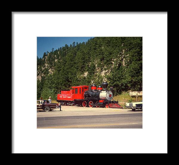 Black Framed Print featuring the photograph Chief Crazy Horse Locomotive by Gordon James