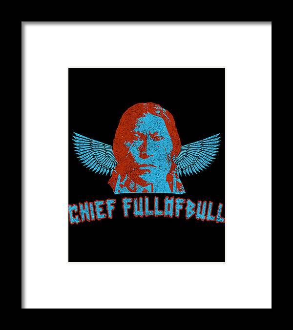 Funny Framed Print featuring the digital art Chief Fullofbull Retro by Flippin Sweet Gear