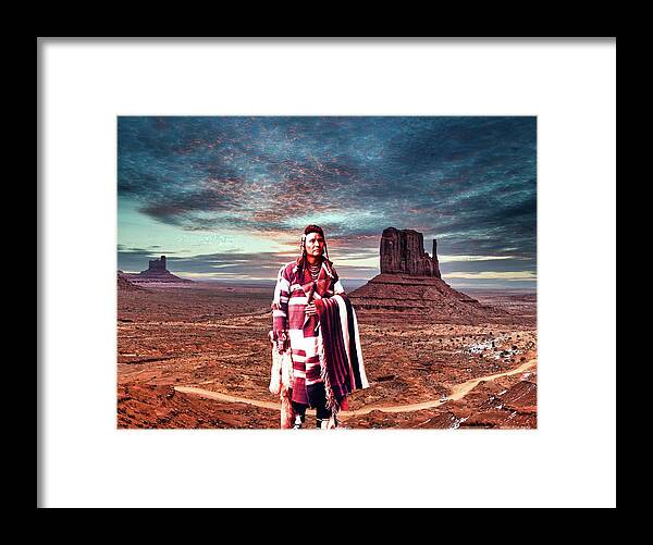 Chief Joseph Framed Print featuring the digital art Chief Joseph by Norman Brule