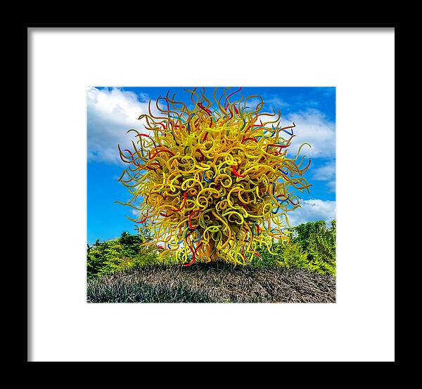 Hand Framed Print featuring the mixed media Chihuly Hand Blown Glass Tree by Pheasant Run Gallery
