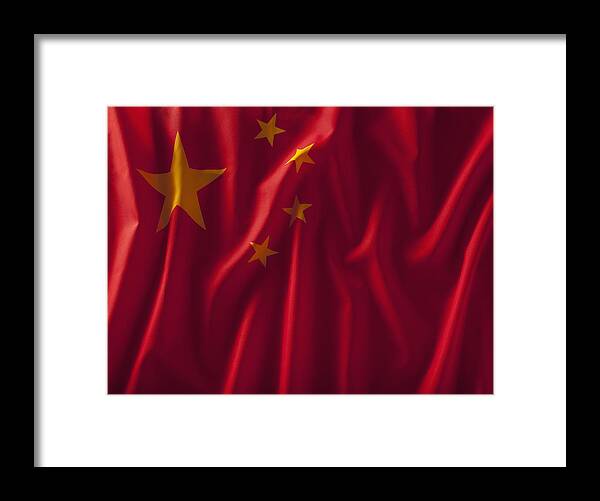 Chinese Culture Framed Print featuring the photograph Chinese flag by Mike Kemp