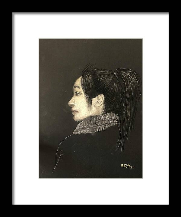Chinese Framed Print featuring the pastel Chinese Girl by Richard Le Page