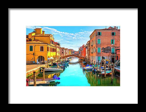 Chioggia Framed Print featuring the photograph Chioggia Canal in Venetian Lagoon by Stefano Orazzini
