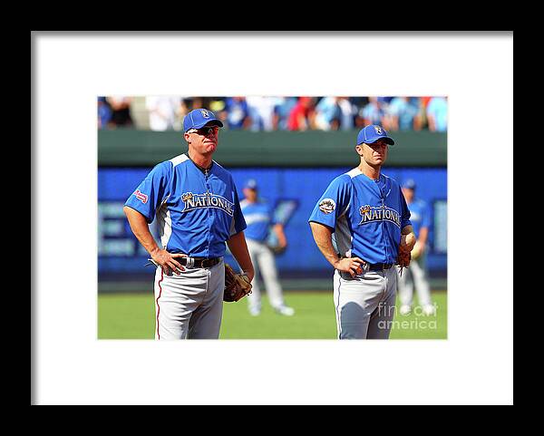 American League Baseball Framed Print featuring the photograph Chipper Jones and David Wright by Dilip Vishwanat