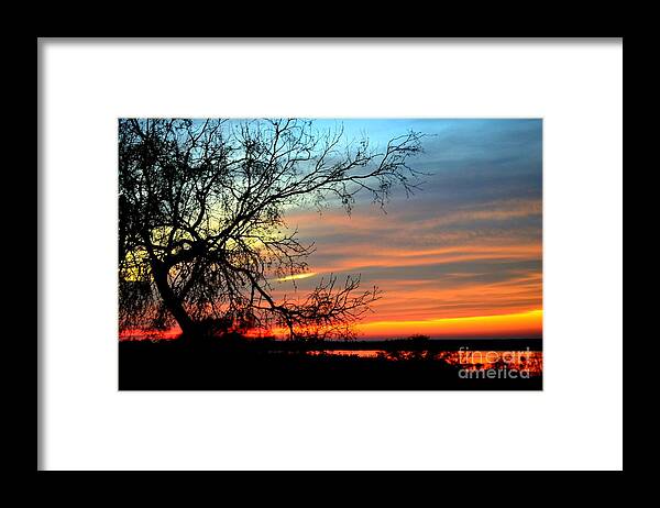 Summer Sky Photography Framed Print featuring the photograph Choke Canyon Sunset No 8 by Expressions By Stephanie