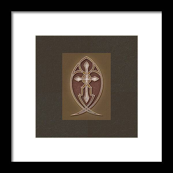 Christian Art Framed Print featuring the mixed media Christian Cross 2 by Kurt Wenner