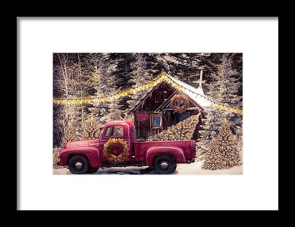 Barn Framed Print featuring the photograph Christmas Eve Tree Farm by Debra and Dave Vanderlaan