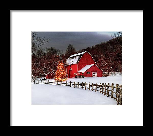 Christmas Tree Framed Print featuring the photograph Christmas in Connecticut by John Vose