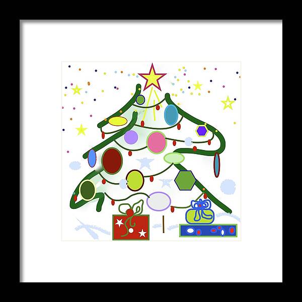 Christmas Tree Framed Print featuring the digital art Christmas In The Morning by Alida M Haslett