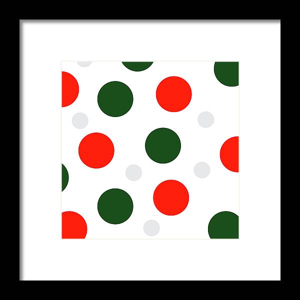 Christmas Framed Print featuring the digital art Christmas Polka Dots by Amelia Pearn
