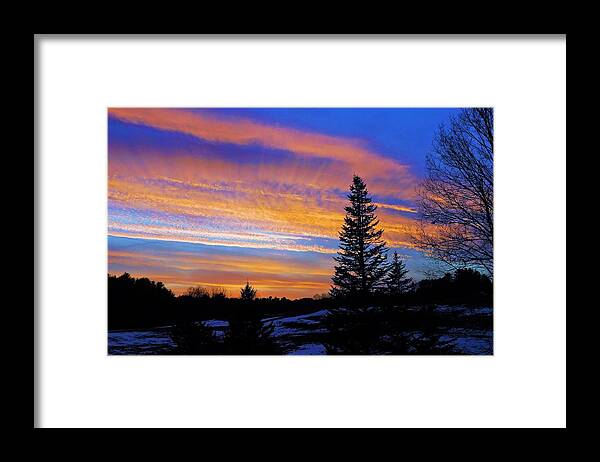- Christmas Sunset - Lee Nh Framed Print featuring the photograph - Christmas Sunset - Lee NH by THERESA Nye
