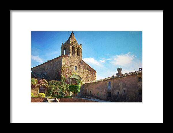 Canvas Framed Print featuring the photograph Church of Santa Maria, Vilanova de Sau - Picturesque Edition by Jordi Carrio Jamila
