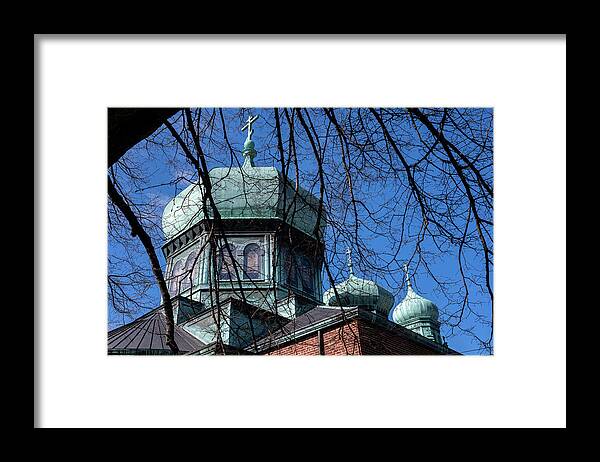 Russian Orthodox Church Framed Print featuring the photograph Church Steeples by Kevin Suttlehan