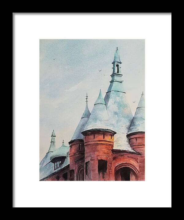 Burlington Framed Print featuring the painting Church Street Turrets by Amanda Amend