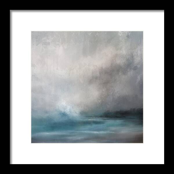 Ocean Framed Print featuring the painting Churning Sea by Jai Johnson