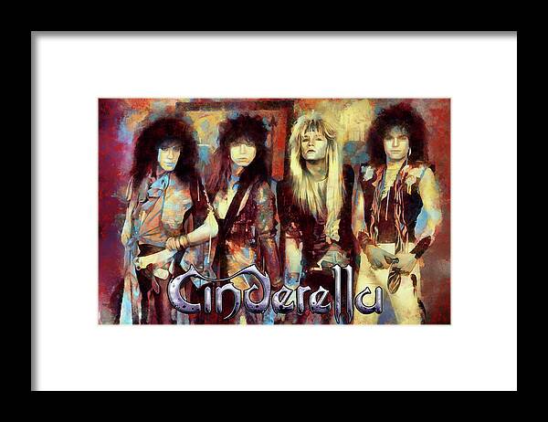 Cinderella Rock Band Framed Print featuring the mixed media Cinderella Rock Band Art Night Songs by The Rocker Chic
