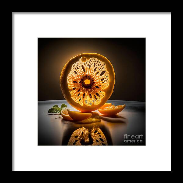  Framed Print featuring the digital art Citrus Sun I by Jay Schankman