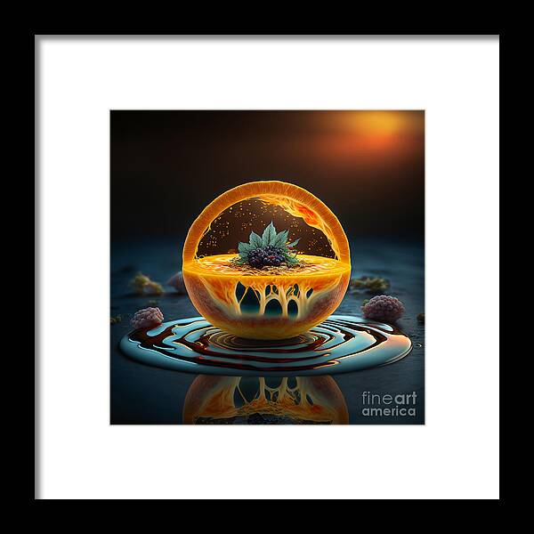 Collector Of Light Framed Print featuring the digital art Sol Citrico by Jay Schankman