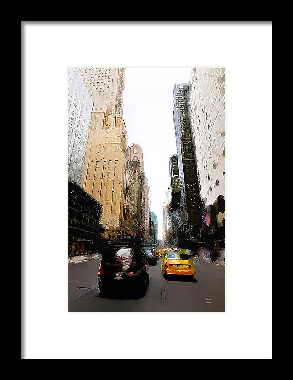 New York City Framed Print featuring the painting City Canyon by Glenn Galen