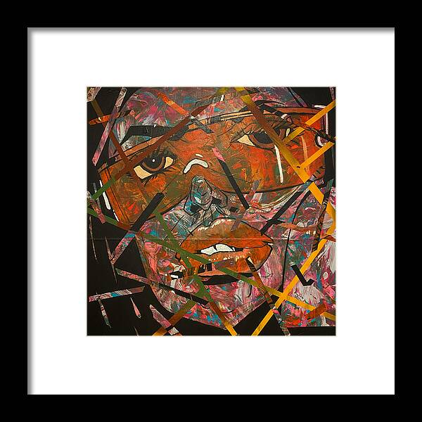 Abstract Expressionism Framed Print featuring the painting City Gurl by Julius Hannah