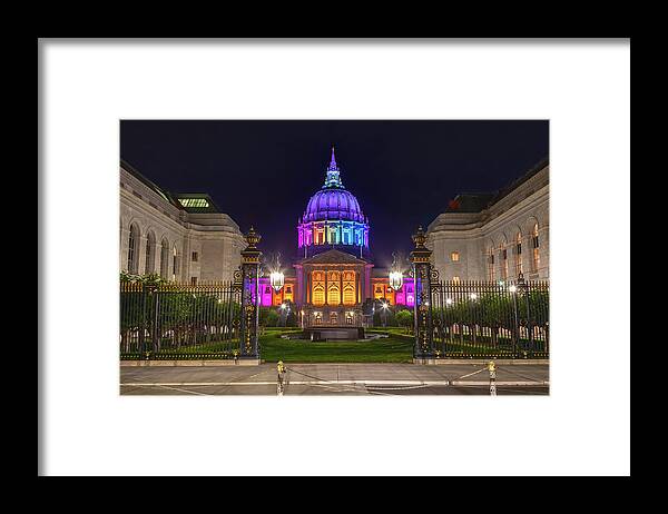 Government Building Framed Print featuring the photograph City Hall Colors by Jonathan Nguyen