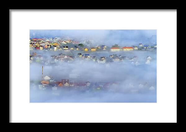Awesome Framed Print featuring the photograph City in the fog by Khanh Bui Phu