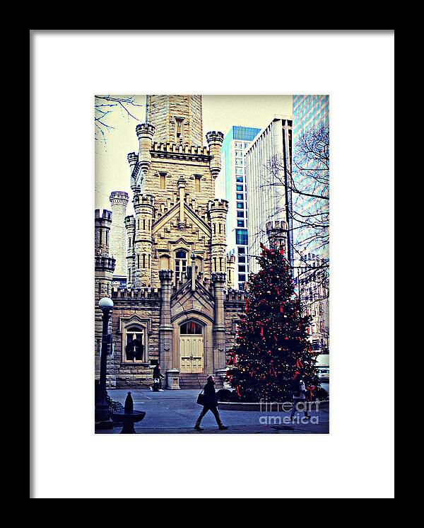  Chicago Framed Print featuring the photograph City of Chicago Old Water Tower Christmas by Frank J Casella