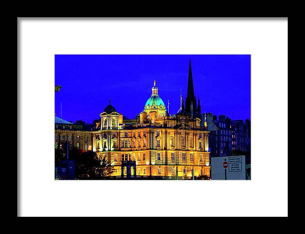 City Of Edinburgh Scotland Framed Print featuring the digital art City of Edinburgh Scotland by SnapHappy Photos