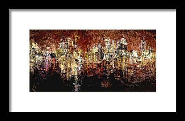 Cityscape Framed Print featuring the digital art City on the Edge by David Manlove