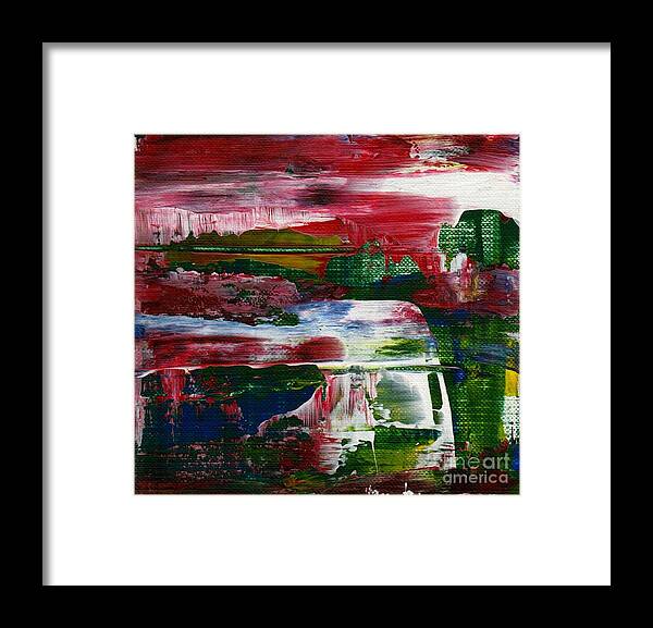 Abstract Framed Print featuring the painting CIty Scape by Deborah Ann Baker