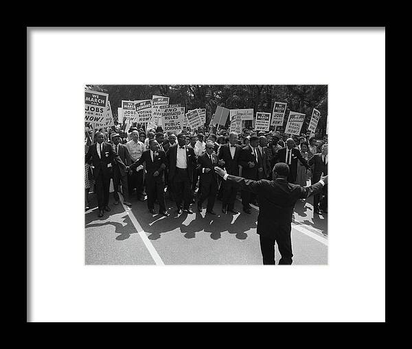 Civil Rights March Framed Print featuring the photograph Civil Rights March on Washington, D C 1963 by US Archives