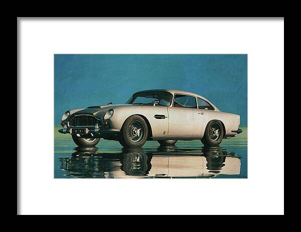 Classic Car Framed Print featuring the digital art Classic Aston Martin DB5 From 1964 by Jan Keteleer