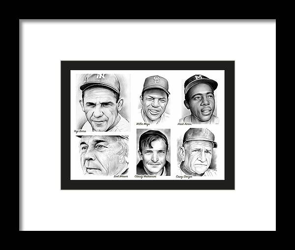 Classic Baseball Framed Print featuring the mixed media Classic Baseball by Greg Joens