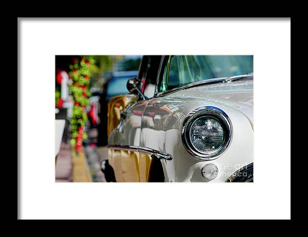 Miami Framed Print featuring the photograph Classic Car on Miami Beach by Wilko van de Kamp Fine Photo Art