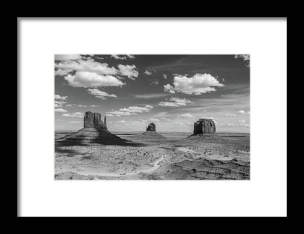 East Mitten Framed Print featuring the photograph Classic Monument Valley Monochrome by Paul LeSage